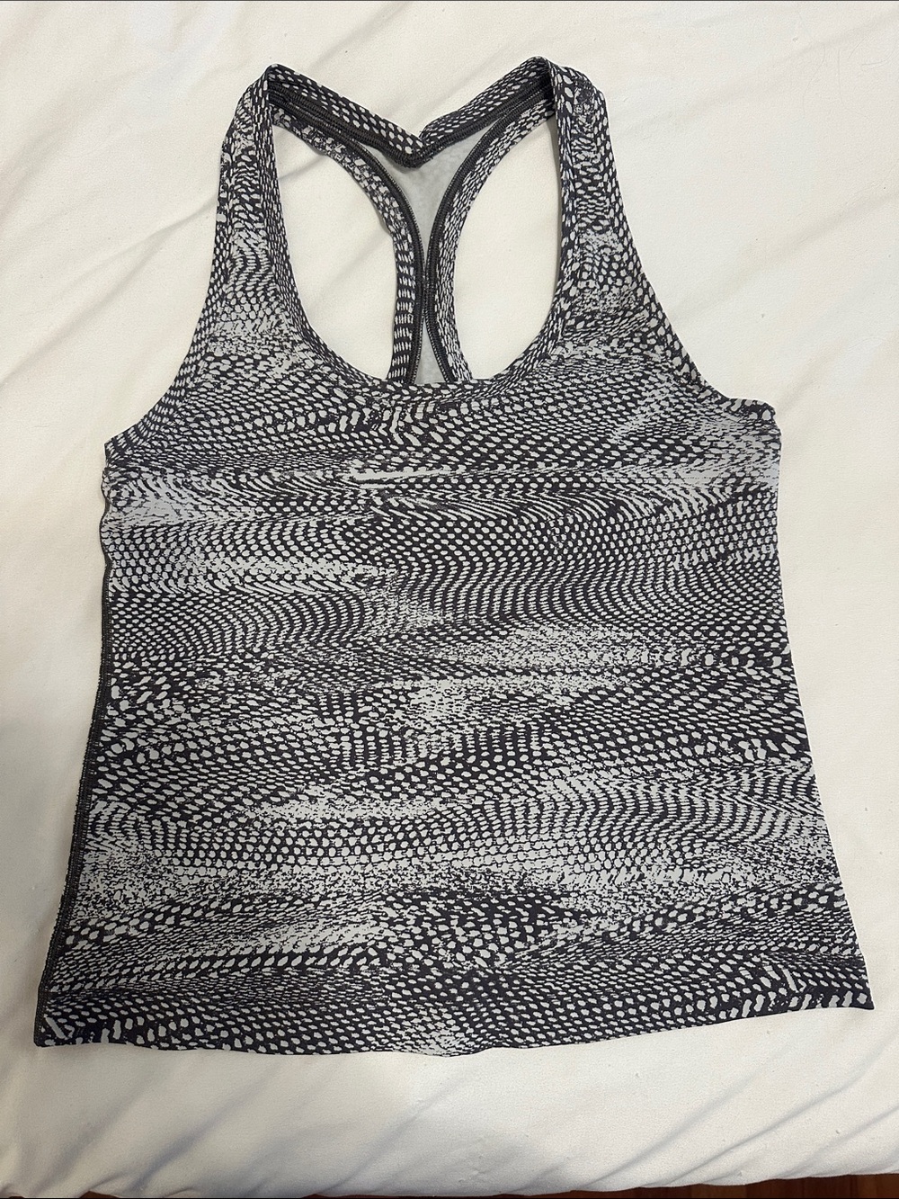 Lululemon Grey and White Print Tank